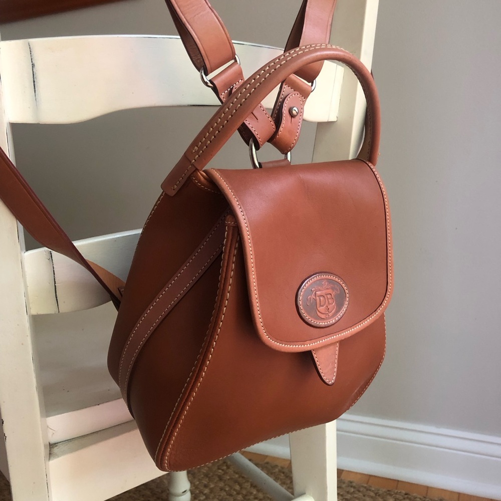 New: Vintage 80s Dooney & Bourke Donegal Back Pack Medium Size.
